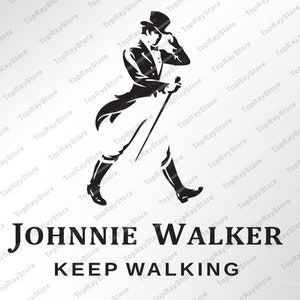 Johnnie Walker SVG, Keep Walking America SVG, Scotch Whisky Logo, Schneidedateien, Cricut, Silhouette, SVG, Eps, Png. Sofortiger Download