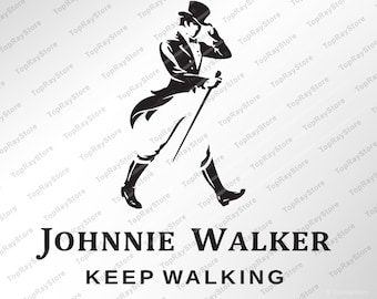 Johnnie Walker SVG, Keep Walking America SVG, Scotch whisky-logo, gesneden bestanden, Cricut, silhouet, SVG, eps, png. Directe download
