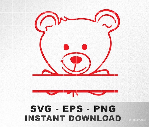 Bear Split Monogram Svg Teddy Bear Svg Cute Bear Svg Bear Face Png Bear  Birthday Svg Personalized Teddy Bear Cut File Silhouette