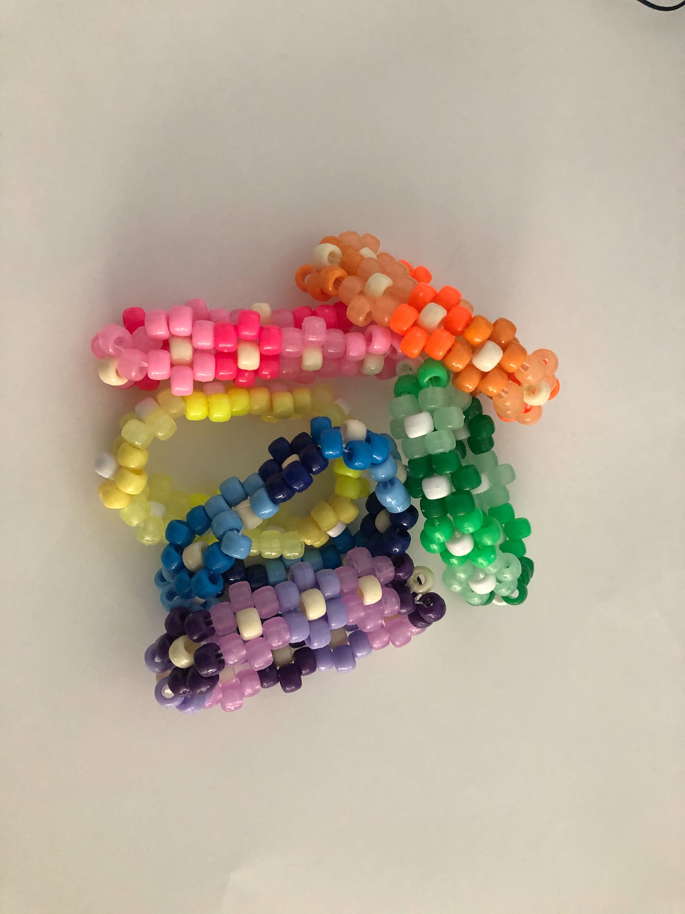Flower Kandi Bracelet Cuffs Choose Your Own Color Rainbow Etsy