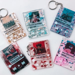 Customizable Song Keychain | Create Your Own Music Art Personalized Lyrics Album Cover Musician Concert Gift Band DIY Playlist Accessory