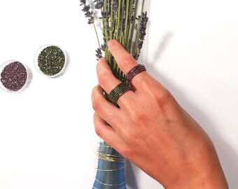 Miyuki Woven Beaded Galvanized Ring