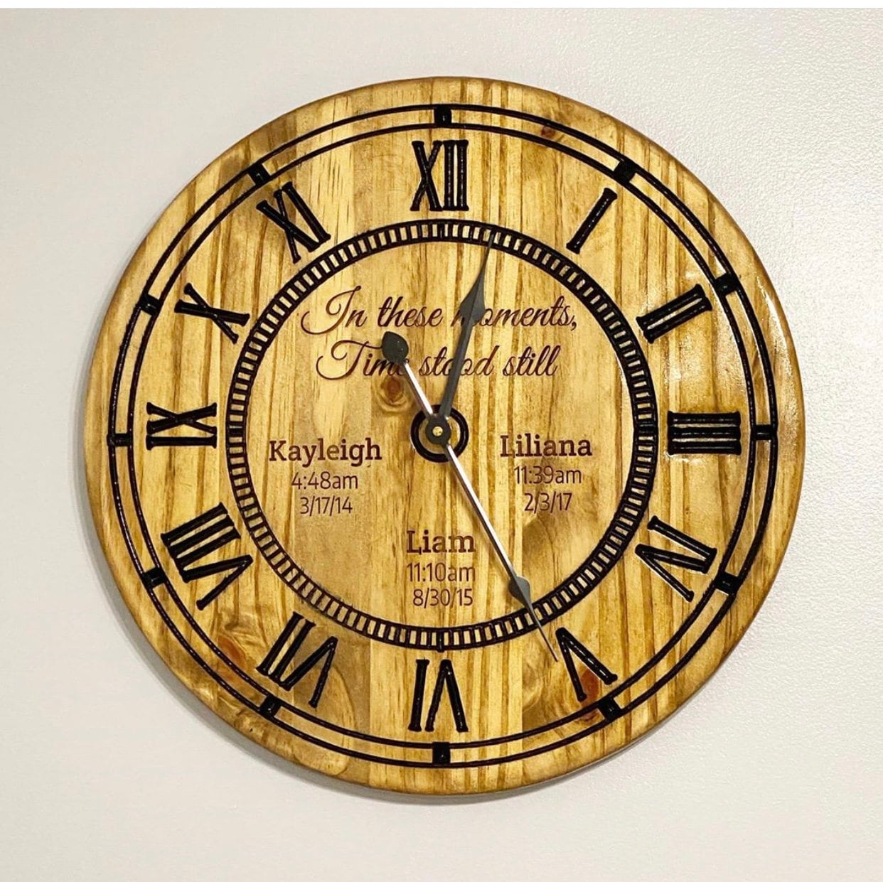 Personalized Time Stood Still Clock Wooden Engraved Clock Personalized Time Stood Still Clock Wooden Engraved Clock