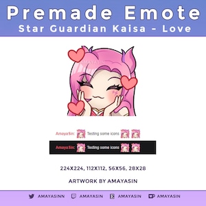 League of Legends Star Guardian Kai'sa Love Emote for Twitch or Discord ~ Stream Emotes ~ Discord Sticker ~ Gaming Streaming ~ Twitch Emote