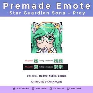 League of Legends Star Guardian Sona Pray Emote for Twitch or Discord ~ Stream Emotes ~ Discord Sticker ~ Gaming or Streaming ~ Twitch Emote