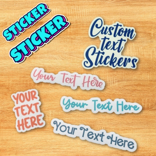 Custom Text Vinyl Stickers Etsy