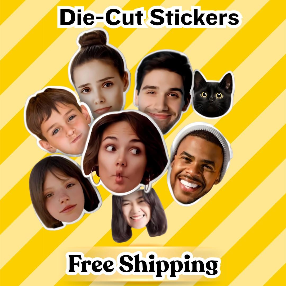 Custom Photo Stickers, Custom Face Stickers, Personalized Face Stickers ...