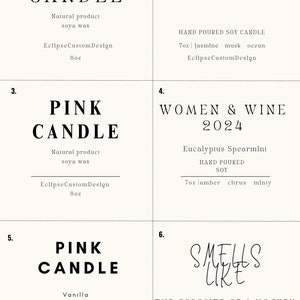 Personalized Candle Decoration Custom Candle Labels | Candle DIY | Handmade Candles | Candle Design | Custom Candle Stickers