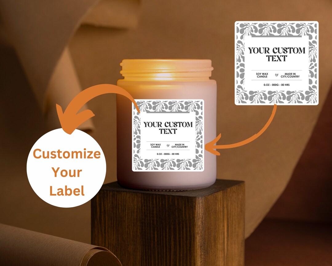4X Customize Candle Label , Custom Candle Stickers Soy and Wax, Order ...