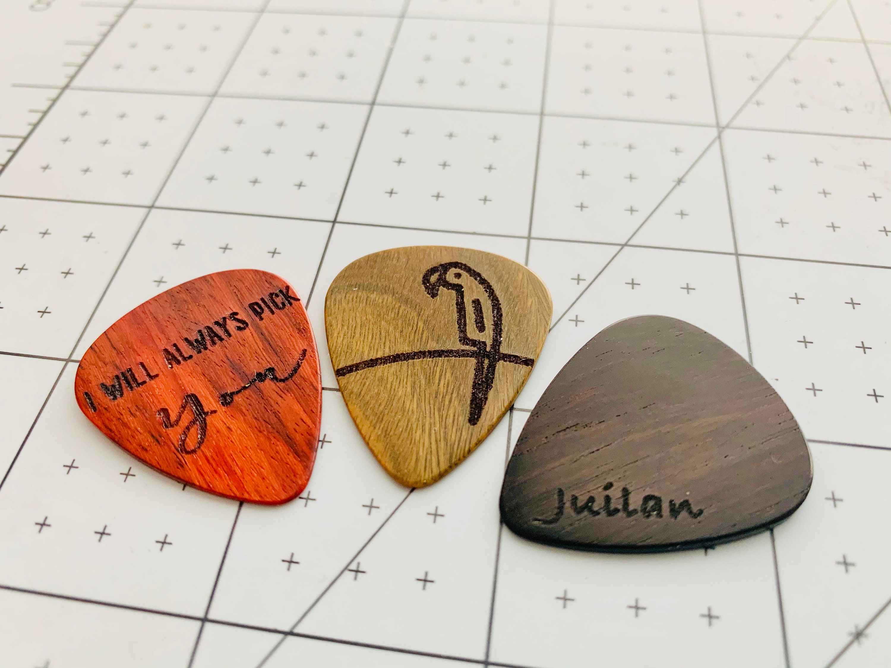 Rock and Roll Guitar Picks Guitar Wooden Picks Case Guitar Etsy UK