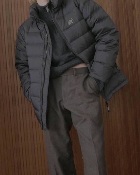 Vintage puffer jacket w/ feathers