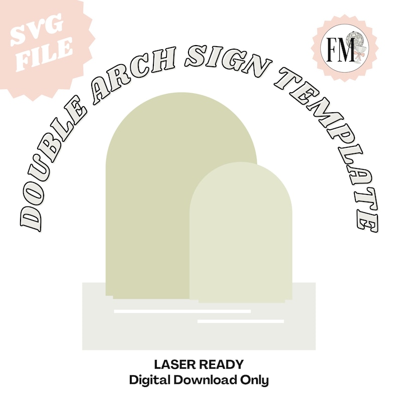 Double Arch Sign Template SVG File, Bar Sign Template, Glowforge Laser ...