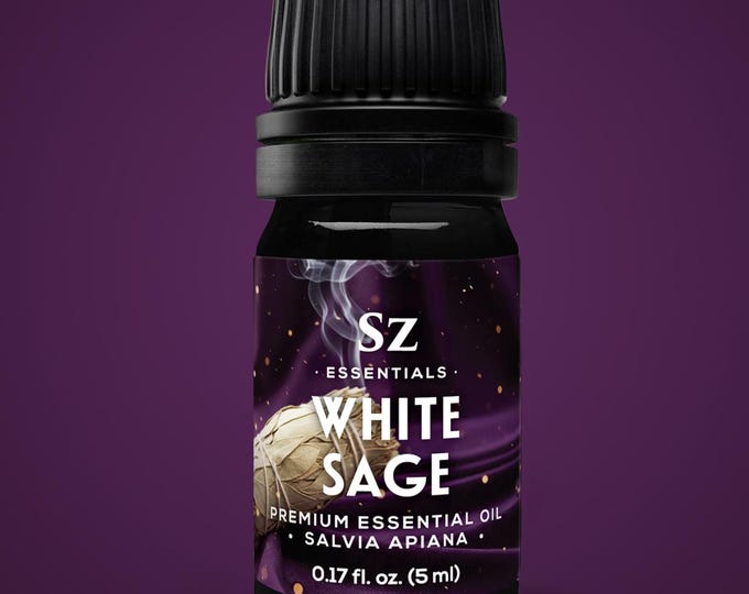 White Sage Essential Oil 5mL – Salvia Apiana, Pure Undiluted, Spiritual Cleansing Oil, Protection Ritual, Smudging Alternative