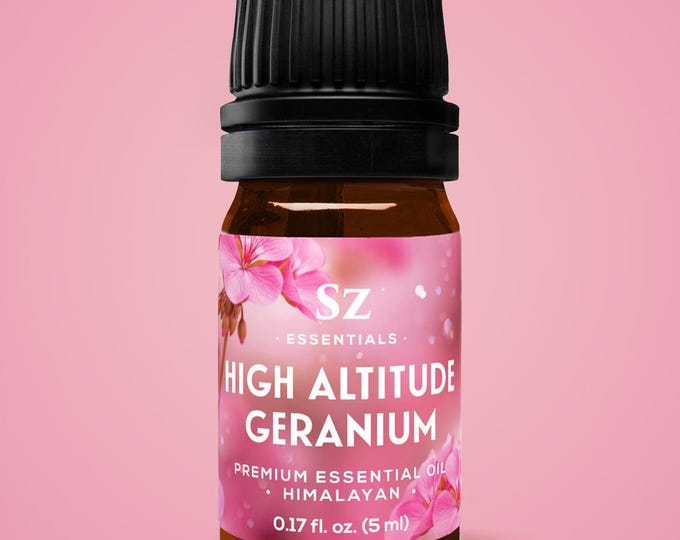 High Altitude Geranium Essential Oil – Organic, Pure and Natural, Grown in the High-Altitude –  Aromatherapy – Therapeutic Grade & Vegan