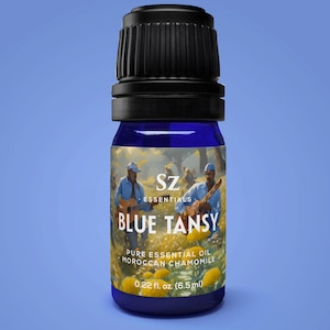 Blue Tansy Essential Oil (Moroccan Chamomile) - 100% Pure and Natural - Undiluted - 6.5 mL - Therapeutic Grade & Vegan