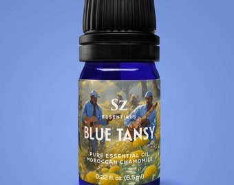 Blue Tansy Essential Oil (Moroccan Chamomile) - 100% Pure and Natural - Undiluted - 6.5 mL - Therapeutic Grade & Vegan