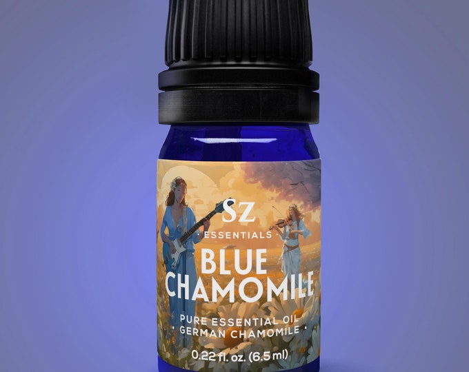 Blue Chamomile Essential Oil - Aka Deepest Blue German Chamomile - Bulgarian Grown Matricaria Recutita - Fresh, Earthy & Floral Scent -6.5mL