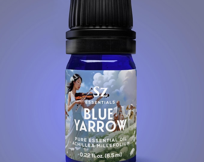 Blue Yarrow Essential Oil - 100% Pure and Undiluted - Rich Floral & Herbaceous Scent with Earthy Overtones - Deep Midnight Blue Color Oil