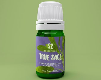 Sage Essential Oil - Authentic True Sage - 100% Pure and Natural - Undiluted - 0.17 Fl Oz