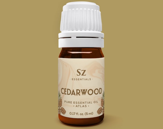 Cedarwood Essential Oil - 100% Pure and Natural - Atlas Cedarwood Oil for Home Diffuser Skin Massage Candle Soap Making- 5ml (0.17 FL Oz)