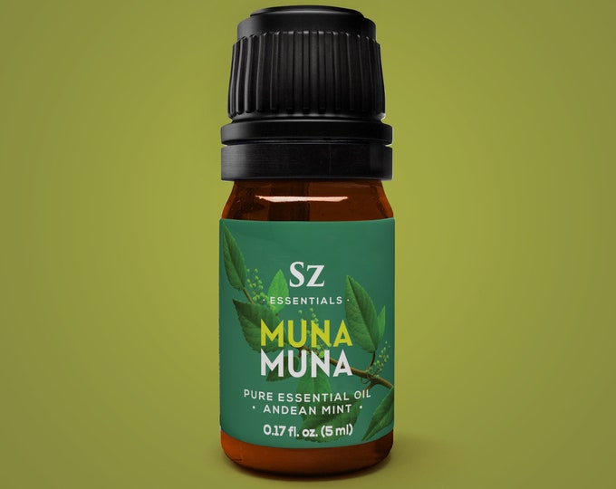 Muna Muna Essential Oil - 100% Pure and Undiluted - Rich Minty Scent with Earthy Overtones - Therapeutic Grade & Vegan - 0.17 fl oz (5ml)