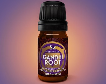 Gandhi Root Essential Oil - 100% Pure and Natural - Relaxing Scent - Undiluted - 0.17 fl oz.