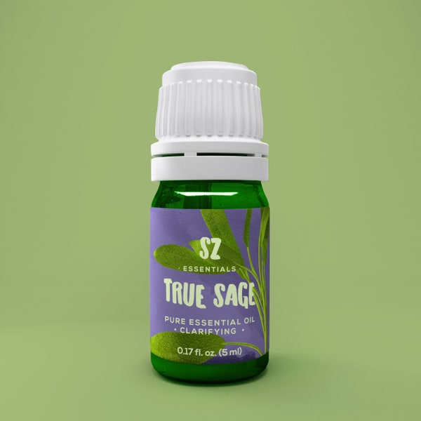 Sage Essential Oil - Authentic True Sage - 100% Pure and Natural - Undiluted - 0.17 Fl Oz