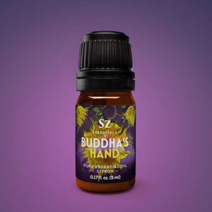 Buddha&#39;s Hand Citron Essential Oil - Cedrat - Citron Essential Oil - Candied Lemon Scent! 100% Pure and Natural - Undiluted - 5ml