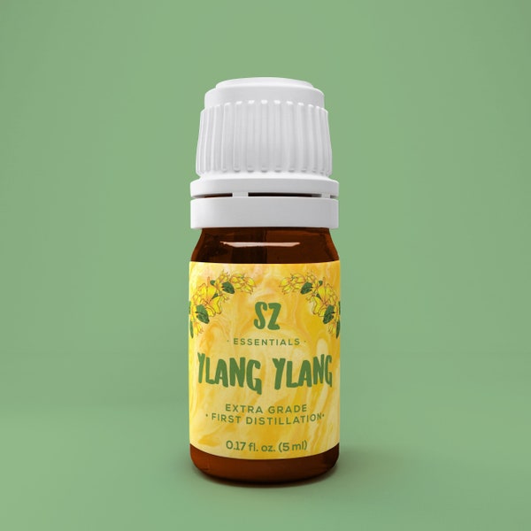 Huile Essentielle d'Ylang Ylang - Qualité Extra - 1ère distillation uniquement - Qualité Thérapeutique - 100% Pure et Naturelle - Non diluée