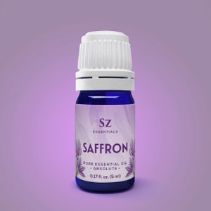 Saffron Essential Oil - Absolute - Extracted from the stigmas of the Saffron flower - 100% Pure and Natural - Undiluted - 0.17 Fl Oz