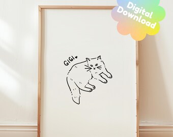 Custom Digital Pet Drawing, Badly Drawn Pet Portrait, Cat & Dog Lover Gift, Pet Illustration, Pet Sketch, Line Art, Cute Minimal Pet Drawing