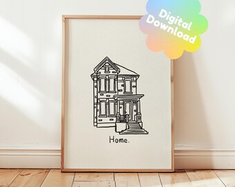 Custom Digital House Drawing, Badly Drawn House Portrait, New Home House Warming Gift, House Illustration, House Sketch, Line Art