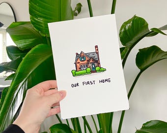 Custom House Illustration Drawing, Hand-Drawn House Portrait, A5 Personalised House Portrait Print, House Warming, New Home Gift