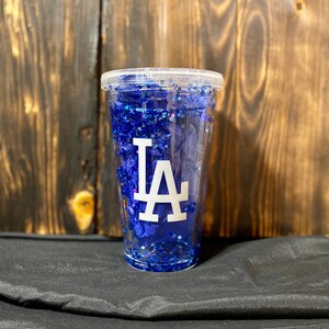 Dodgers Blue Glitter 16oz Tumbler