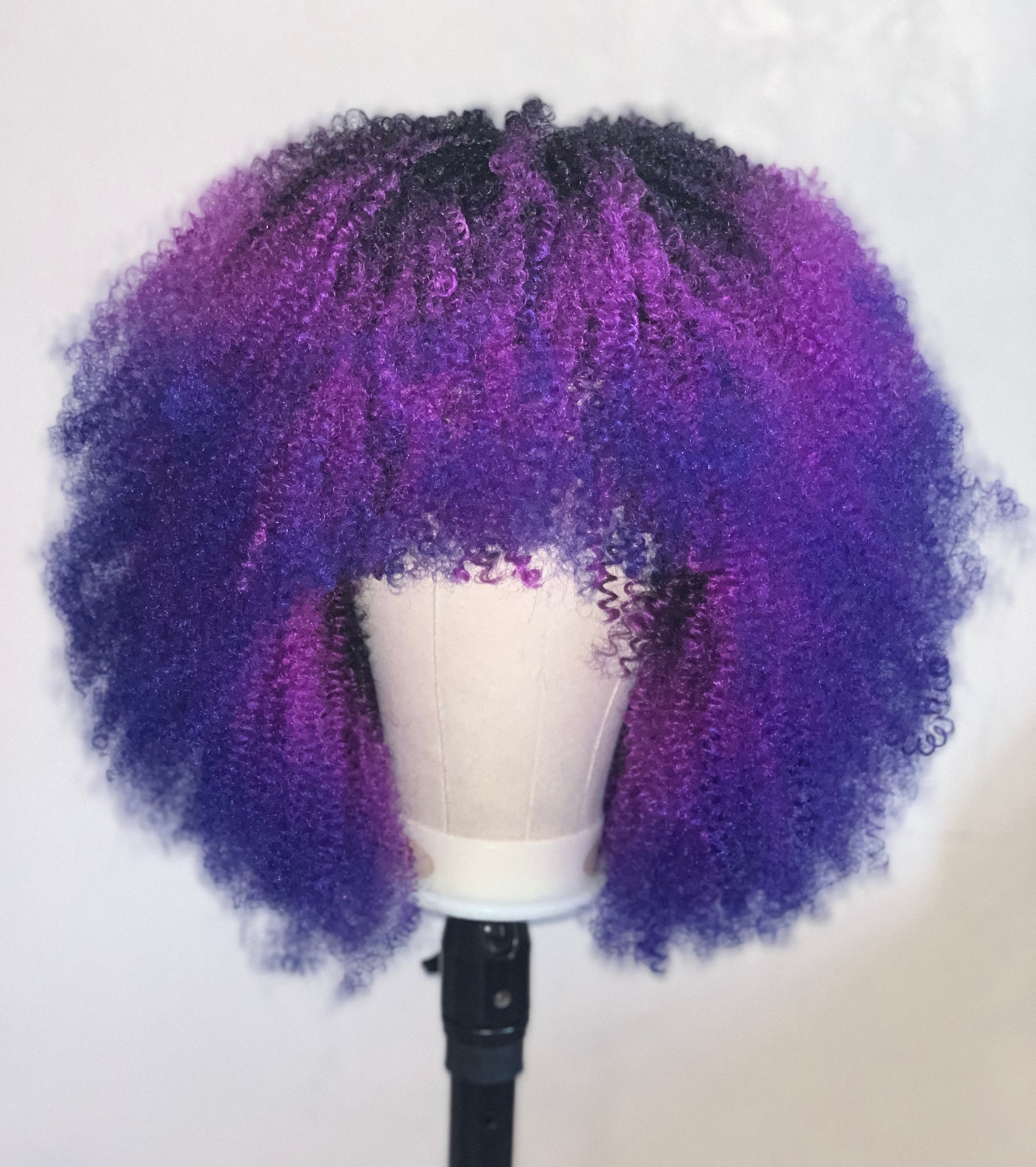 Purple Afro Wig Etsy