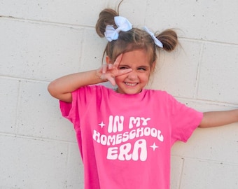 Comfort Colors Homeschool Kids Shirt, In My Homeschool Era, Cute Homeschooler Youth Tshirt, Back to School Elementary Tee, Retro Homeschool
