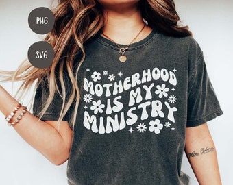 Download digitale istantaneo Motherhood is My Ministry SVG e PNG, Christian Mom png, Homeschool Mama svg, Conservative Mom, solo per uso PERSONALE