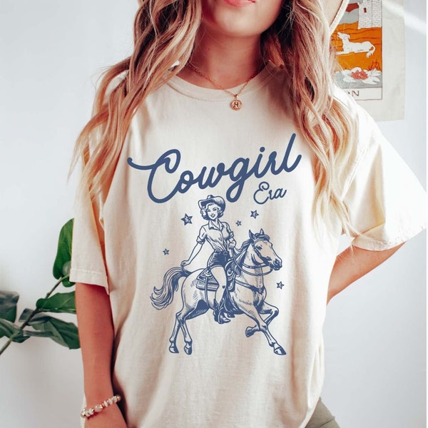 Comfort Colors® Cowgirl Era Tee, Country Western Shirts, Girls Trip TShirt, Rodeo Cowgirl Gift, Trendy Oversized Western Aesthetic Graphic