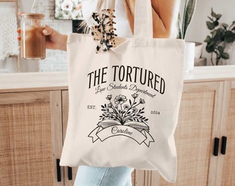 Personalized Law School Tote Bag, Custom Tortured Law Students Department 1L 2L 3L Canvas Bag, Future Lawyer Gift, Funny Attorney Gift