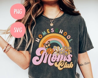 Descarga digital instantánea Homeschool Mom SVG & PNG, Christian Homeschooling Mama png, Retro Home Educator svg - Uso personal y comercial