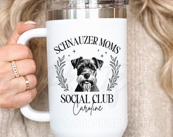 Personalized Schnauzer Mom Custom 40 oz Tumbler, Custom Dog Name Schnauzer Mom Dog Owner Gift, Dog Lover Mug, Dog Person New Pet Parent Gift