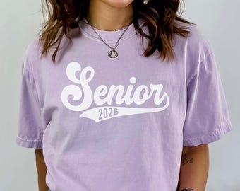 Comfort Colors® Senior Class of 2026 Shirt, Retro Groovy Senior Tee, Trendy Graduation Gift 2026, College Senior, High School Senior Tshirt