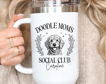 Personalized Doodle Mom Custom 40 oz Tumbler, Custom Dog Name Golden Doodle Mom Dog Owner Gift, Dog Lover Dog Person New Pet Parent Gift