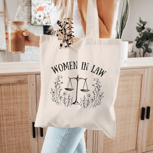 女性弁護士向けトートバッグ、ロースクール向けトートバッグ、法学生向け1L/2L/3Lキャンバスバッグ、将来の女性弁護士へのギフト、面白い弁護士、法学部卒業祝い