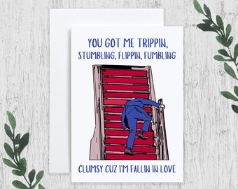 Funny Joe Biden Valentines Card, Funny Biden Anniversary Card for Him, Husband, Boyfriend, Joe Biden Falling on Stairs Card, POTUS falling