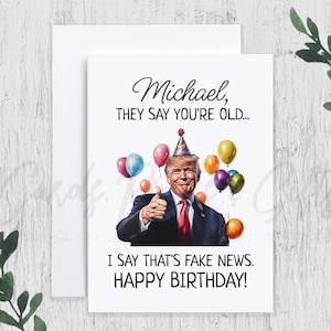 Personalized Trump Custom Name Birthday Card, Funny President Trump Birthday Gag Gift, Custom Name Birthday Card, Republican Bday Gift