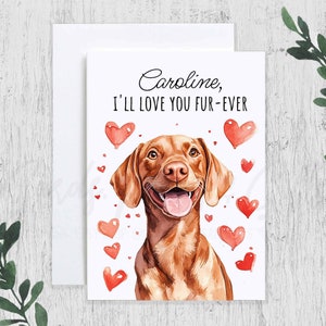 Personalized Vizsla Valentines Card, Funny Vizsla Anniversary Card, Vizsla Dog Mom, Vizsla Dog Dad Love Card from Dog, Vizsla Dog Lover Gift