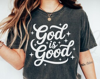 Comfort Colors® God is Good Shirt, Bible Verse Jesus Tshirt, Trendy Christian Retro Tees, Cute Faith Shirt, Christianity Bible Study Tee