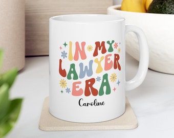 Personalized In My Lawyer Era Mug, Custom Name Lawyer Gift, Retro Mug for Lawyer,  Retro Lawyer Mug, Gift for Female Attorney, Litigator Mug