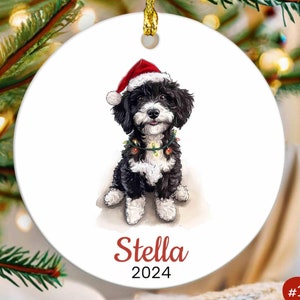 Personalized Aussiedoodle Christmas Ornament, Custom Dog Name Ornament, Aussiedoodle Dog Mom, Dog Lover Holiday Pet Loss Bereavement Gift